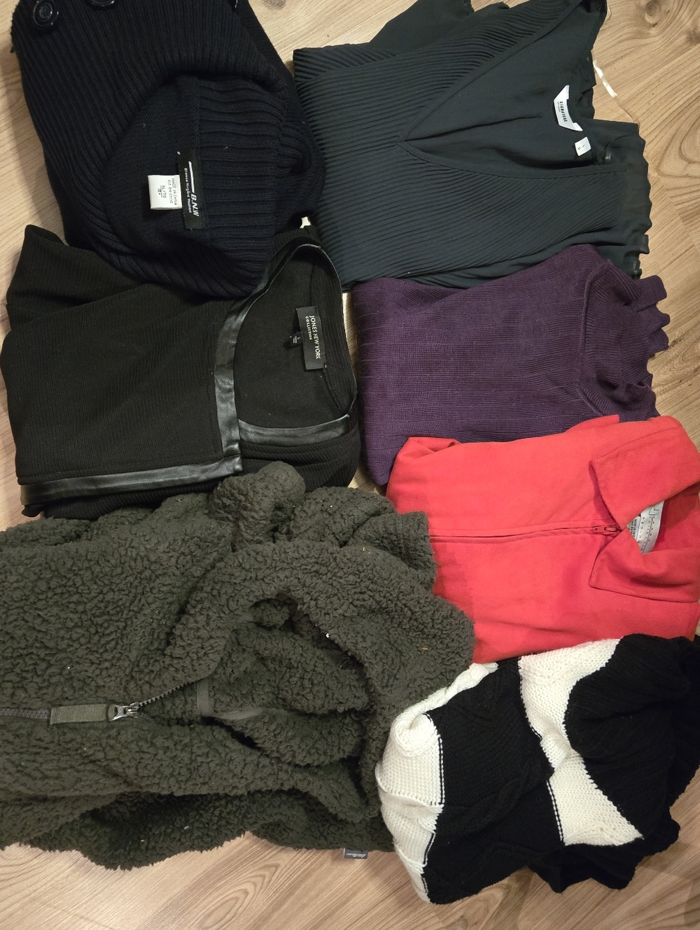 L/XL Sweater & Jacket Bundle Eddie Bauer Jones NY Workwear Cozy Lot